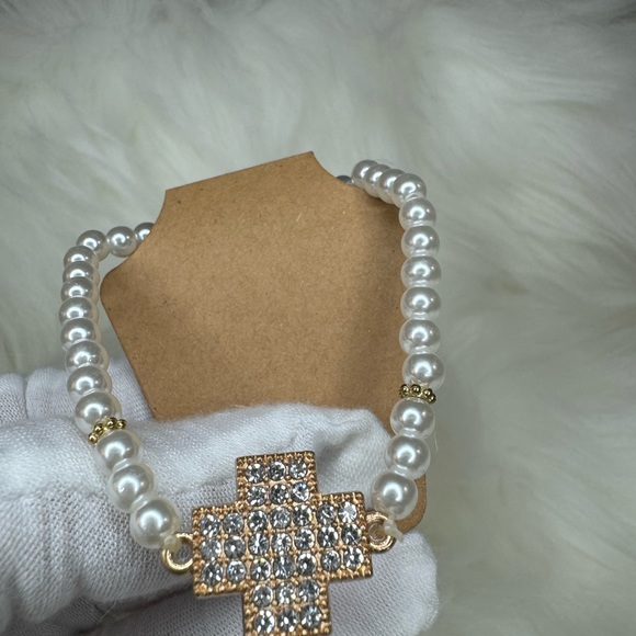 PEARL AND CRYSTAL BEADED EXPANDABLE BRACELET - Picture 17 of 17